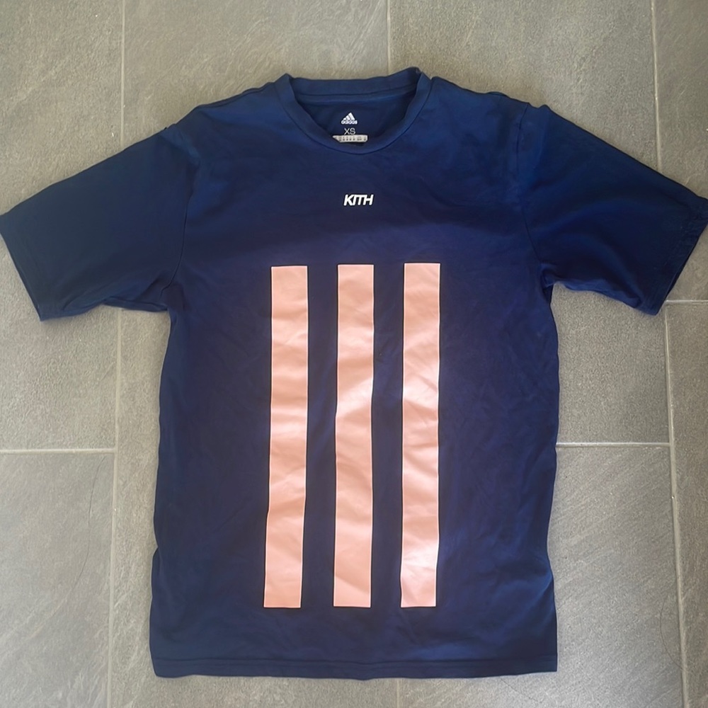 Kith x Adidas flamingos collection tshirt pink and blue XS
